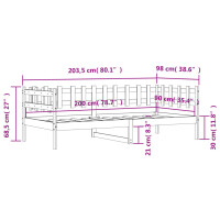 vidaXL Tagesbett 90x200 cm Massivholz Kiefer