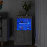 vidaXL Beistellschrank mit LED-Leuchten Grau Sonoma...