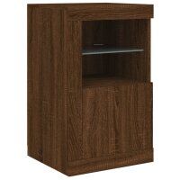 vidaXL Beistellschrank mit LED-Leuchten Braun Eiche Holzwerkstoff