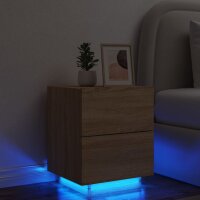 vidaXL Nachttisch mit LED-Leuchten Sonoma Eiche...