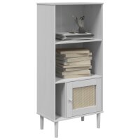 vidaXL B&uuml;cherschrank SENJA Rattan-Look Wei&szlig; 60x35x130 cm Kiefernholz