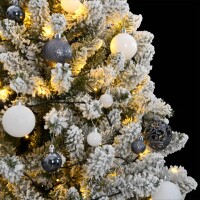 vidaXL K&uuml;nstlicher Weihnachtsbaum Klappbar 300 LEDs &amp; Kugeln 180 cm