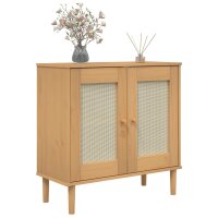 vidaXL Sideboard SENJA Rattan-Optik Braun 80x35x80 cm Kiefernholz