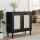 vidaXL Sideboard SENJA Rattan-Optik Schwarz 80x35x80 cm Kiefernholz