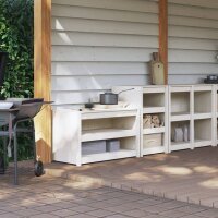 vidaXL Outdoor-Küchenschränke 2 Stk. Weiß Massivholz Kiefer