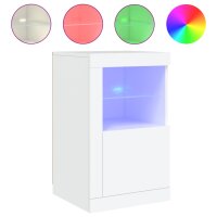 vidaXL Beistellschrank mit LED-Leuchten Weiß...