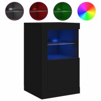 vidaXL Beistellschrank mit LED-Leuchten Schwarz...