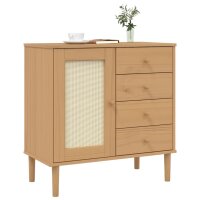 vidaXL Sideboard SENJA Rattan-Optik Braun 80x40x80 cm Kiefernholz