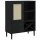 vidaXL Highboard SENJA Rattan-Optik Schwarz 90x40x112 cm Kiefernholz