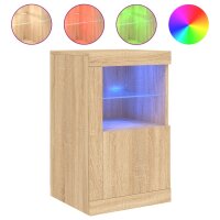 vidaXL Beistellschrank mit LED-Leuchten Sonoma Eiche...