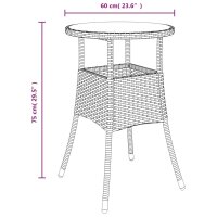 vidaXL 5-tlg. Garten-Bistro-Set mit Kissen Grau Poly Rattan