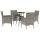 vidaXL 5-tlg. Garten-Bistro-Set mit Kissen Grau Poly Rattan