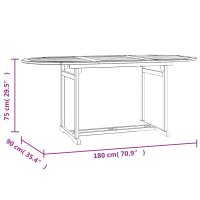 vidaXL 7-tlg. Garten-Essgruppe Massivholz Teak