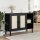 vidaXL Sideboard SENJA Rattan-Optik Schwarz 112x40x80 cm Kiefernholz