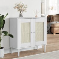 vidaXL Sideboard SENJA Rattan-Optik Weiß 80x35x80...