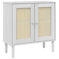 vidaXL Sideboard SENJA Rattan-Optik Weiß 80x35x80...