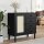 vidaXL Sideboard SENJA Rattan-Optik Schwarz 80x40x80 cm Kiefernholz