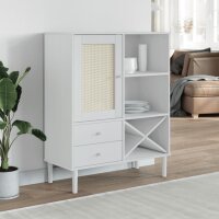 vidaXL Highboard SENJA Rattan-Optik Weiß 90x40x112...