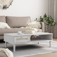 vidaXL Couchtisch SENJA Rattan-Optik Wei&szlig; 100x55x33 cm Kiefernholz