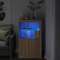 vidaXL Beistellschrank mit LED-Leuchten Sonoma-Eiche Holzwerkstoff