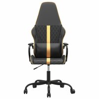 vidaXL Gaming-Stuhl mit Massagefunktion Gold und Schwarz Kunstleder