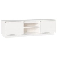vidaXL TV-Schrank Weiß 140x35x40 cm Massivholz Kiefer