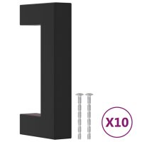 vidaXL Möbelgriffe 10 Stk. Schwarz 64 mm Edelstahl