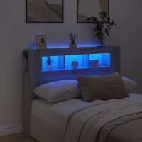 vidaXL LED-Kopfteil Grau Sonoma 140x18,5x103,5 cm...