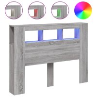 vidaXL LED-Kopfteil Grau Sonoma 140x18,5x103,5 cm...