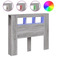 vidaXL LED-Kopfteil Grau Sonoma 120x18,5x103,5 cm...