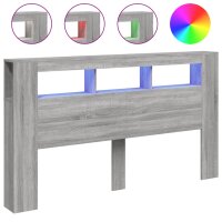 vidaXL LED-Kopfteil Grau Sonoma 180x18,5x103,5 cm...