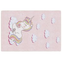 vidaXL Kinderteppich Rosa 160x230 cm Einhorn Waschbar Rutschfest