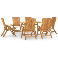 vidaXL 7-tlg. Garten-Essgruppe Massivholz Teak