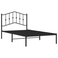 vidaXL Bettgestell mit Kopfteil Metall Schwarz 100x190 cm