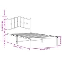 vidaXL Bettgestell mit Kopfteil Metall Schwarz 100x190 cm