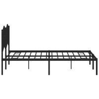 vidaXL Bettgestell mit Kopfteil Metall Schwarz 135x190 cm