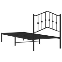 vidaXL Bettgestell mit Kopfteil Metall Schwarz 90x190 cm