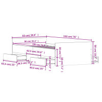 vidaXL Bettgestell mit Kopf- und Fu&szlig;teil Braun Eichen-Optik 90x190 cm