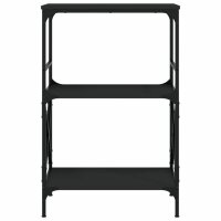 vidaXL B&uuml;cherregal 3 B&ouml;den Schwarz 59x35x90,5 cm Holzwerkstoff