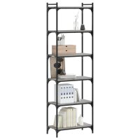 vidaXL B&uuml;cherregal 6 B&ouml;den Grau Sonoma 60x30x188 cm Holzwerkstoff