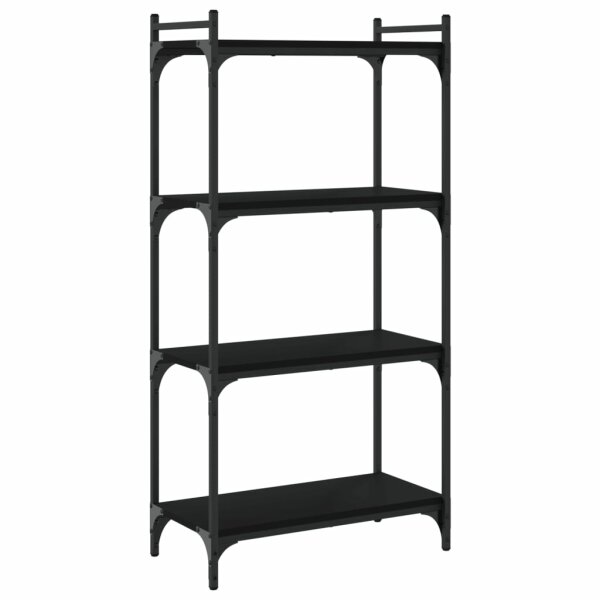 vidaXL B&uuml;cherregal 4 B&ouml;den Schwarz 60x30x120 cm Holzwerkstoff