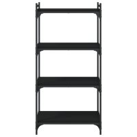 vidaXL B&uuml;cherregal 4 B&ouml;den Schwarz 60x30x120 cm Holzwerkstoff