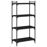 vidaXL B&uuml;cherregal 4 B&ouml;den Schwarz 60x30x120 cm Holzwerkstoff