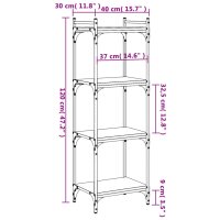 vidaXL B&uuml;cherregal 4 B&ouml;den Sonoma-Eiche 40x30x120 cm Holzwerkstoff