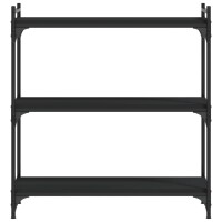 vidaXL B&uuml;cherregal 3 B&ouml;den Schwarz 80x30x86 cm Holzwerkstoff