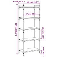 vidaXL B&uuml;cherregal 5 B&ouml;den R&auml;uchereiche 60x30x154 cm Holzwerkstoff