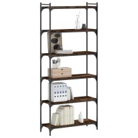 vidaXL B&uuml;cherregal 6 B&ouml;den R&auml;uchereiche 80x30x188 cm Holzwerkstoff