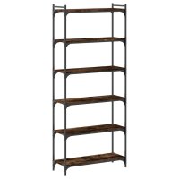 vidaXL B&uuml;cherregal 6 B&ouml;den R&auml;uchereiche 80x30x188 cm Holzwerkstoff