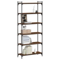 vidaXL B&uuml;cherregal 6 B&ouml;den Braun Eiche-Optik 80x30x188cm Holzwerkstoff