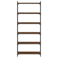 vidaXL B&uuml;cherregal 6 B&ouml;den Braun Eiche-Optik 80x30x188cm Holzwerkstoff